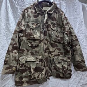 Boulder Creek Camo Camouflage 9 Pocket XL Jacket Coat Full Zip EUC